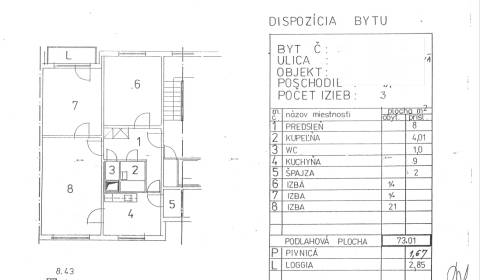 Prodej Byt 3+1, Byt 3+1, Nemocničná, Trebišov, Slovensko