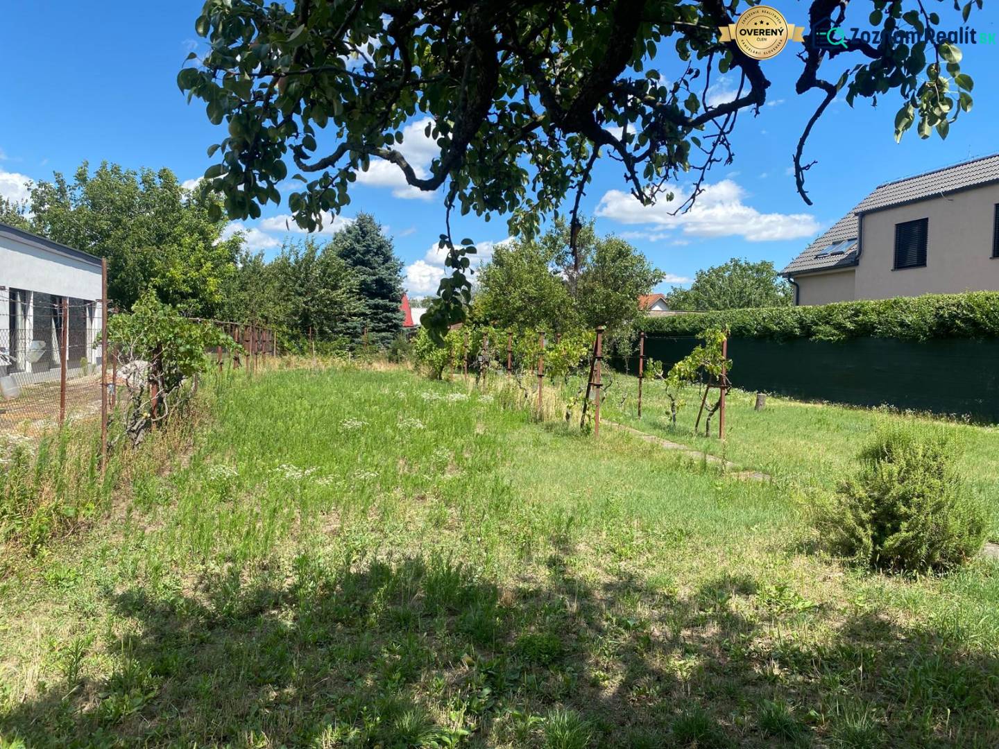 Zahrada s trávníkem a vinicí v Bratislavě - Podunajských Biskupicích, ideální pro pozemky - bydlení.