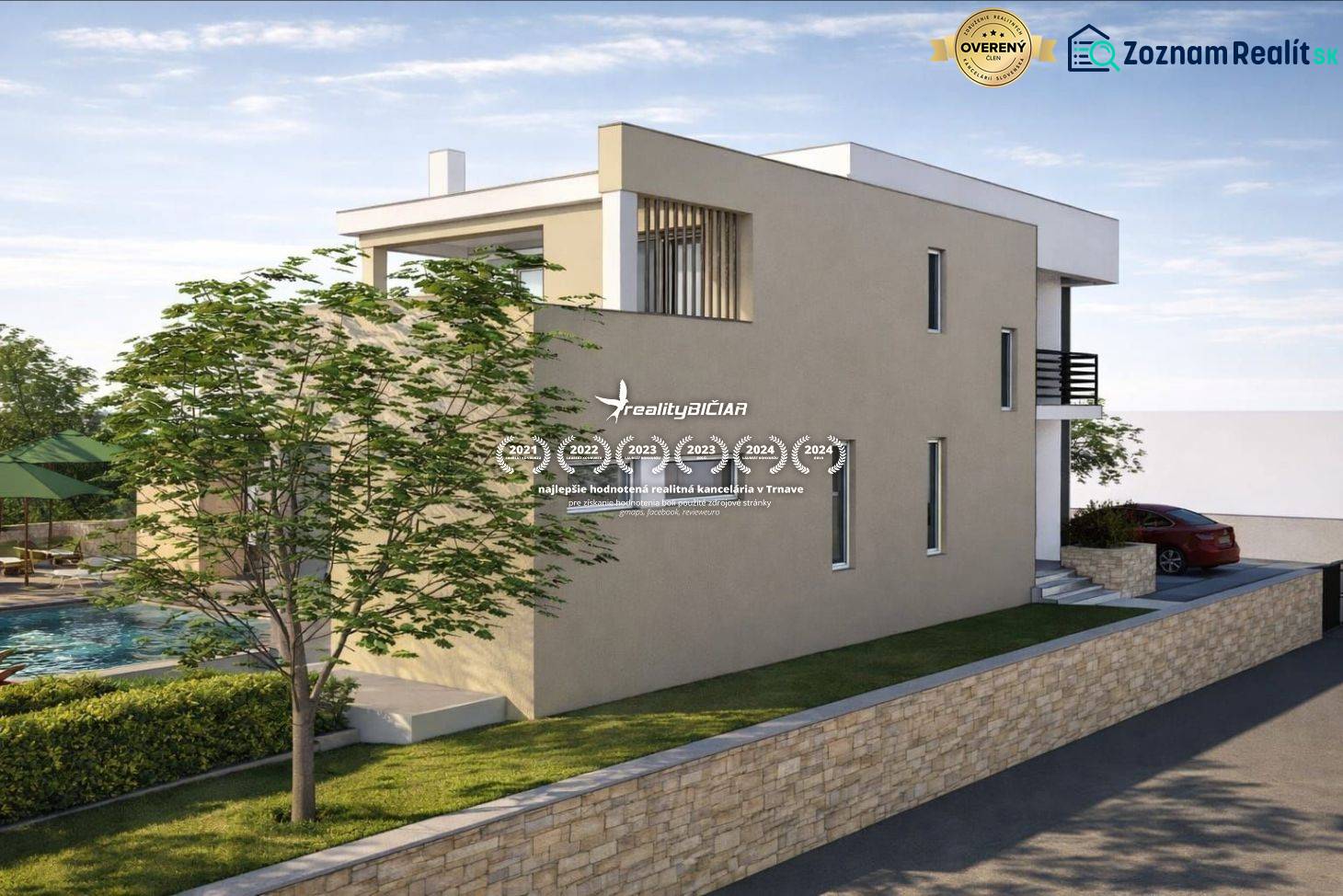 Dvoupatrová budova s bazénem na pozemcích k bydlení v Ljubači, ulice Ljubač.