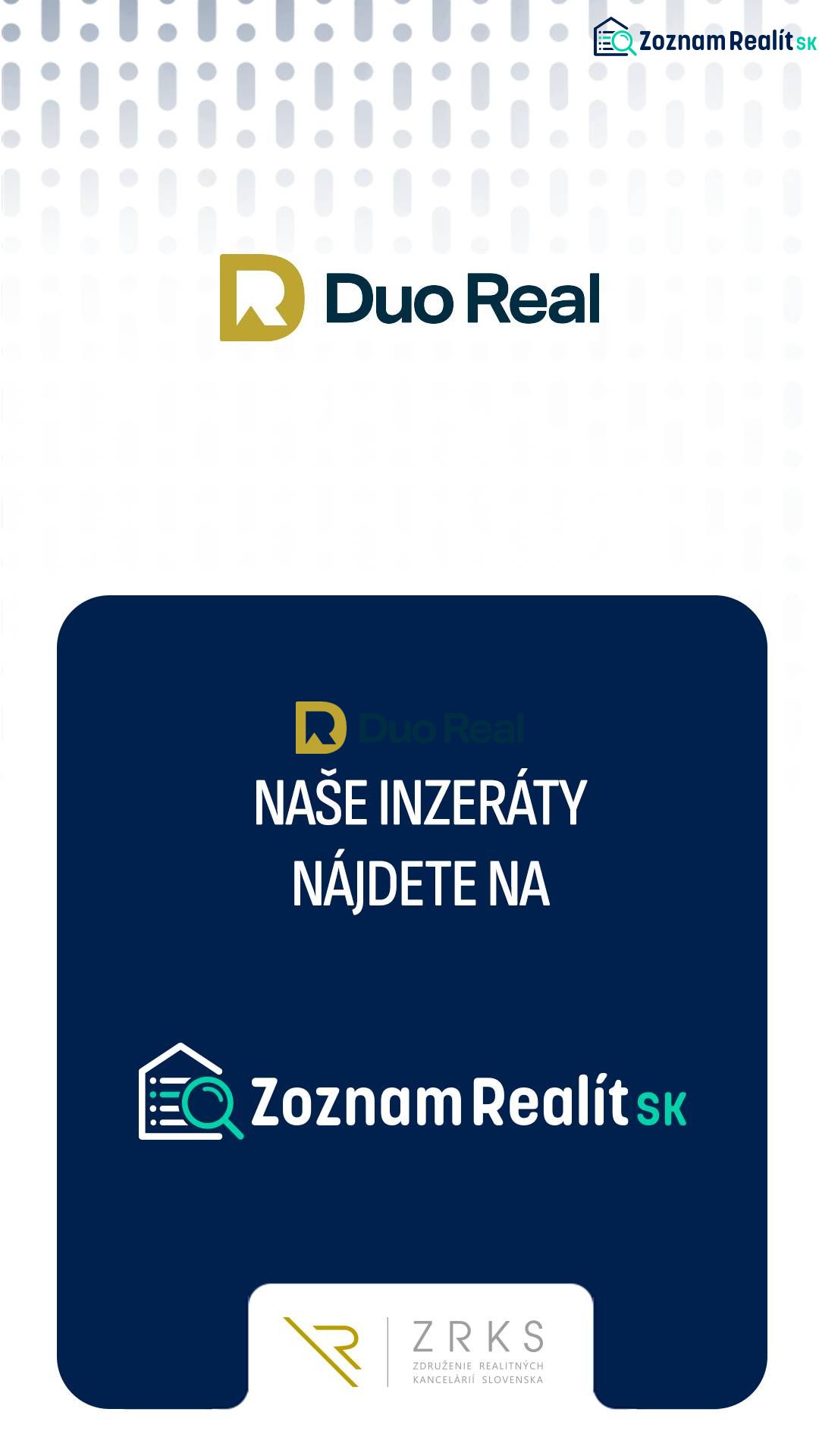 Reklama realitní kanceláře Duo Real na stránce Zoznam Realít.