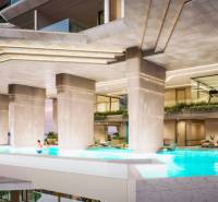 Výstavba bytů v Pattayi s luxusním bazénem a výhledem na město.