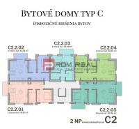 Půdorys bytových domů se dvěma 2-pokojovými byty, dostupné na Limbašské cestě.
