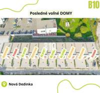 Řadové rodinné domy v Nová Dedinka - Nová Ves u Dunaje, s parkováním a zahradami.