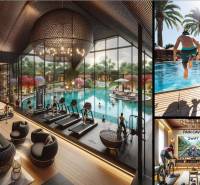 Výstavba bytů: Luxusní interiéry s bazénem, fitness centrem, rodinná atmosféra a relaxační zóny.
