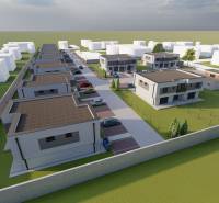 Vizualizace bytového komplexu na Triblavinské ulici v Chorvatském Grobu s oddělenými dvory.