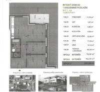 Návrh 3-pokojového bytu s rozlohou 74,99 m² s terasou 182 m².