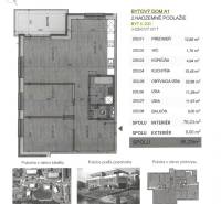 Půdorys 3-pokojového bytu s rozlohou 85,23 m². Balkon 9 m². Kontakt: Jaroslava Polčová.