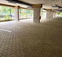 Parkoviště na Sadové ulici v Senici s parkovacími místy.