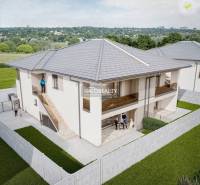 Exteriér dvoupodlažního 3pokojového bytu v Lužiankách se dvěma balkony a zahradou.