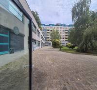 Obchodní prostory na Vajnorské ulici obklopené zelení, Bratislava - Nové Město.