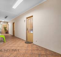 Chodba s dveřmi a květinami v Kancelářích na ulici Jilemnického, Dunajská Streda.