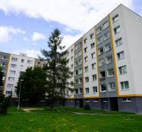 Sídliště s bytovými domy a zelení v Nové Dubnici, vhodné pro 2-pokojový byt.