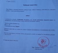 Souhlasné stanovisko obce Šelpice pro výstavbu rodinného dvojdomu na pozemcích pro bydlení.