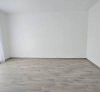 Prostorná místnost s podlahou s dřevěným dekorem a velkými okny v rodinném domě.