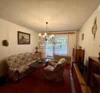 Obývací pokoj ve 4-pokojovém bytě s pohodlným nábytkem, obrázkem, lustrem a výhledem.