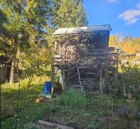 Chata v Sadech pod Dedovcem v Trenčianských Teplicích obklopená zelení a stromy.