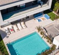 Vila v Bale s bazénem, lehátky a pohodlným venkovním posezením.