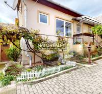 Rodinný dům v Lučenci s předzahrádkou, vinnou révou a dlažbou na dvoře.