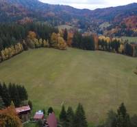 Investiční pozemek na Rekreačních pozemcích v Čertově, Lazy pod Makytou obklopený lesy.