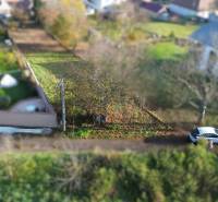 Pozemky - bydlení na ulici M.H. Chvotekové v Dolní Krupé, se zelení a zaparkovaným autem.