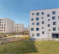 Novostavby v Bratislavě - Lamači se zelení a chodníky.