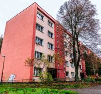 Exteriér 2-pokojového bytu na Lidové ulici, Košice - městská část Západ, s okolní zelení.