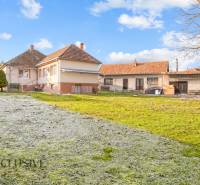 Rodinný dům na Nemečkovské ulici v Prašicích s velkou zahradou a budovami v pozadí.