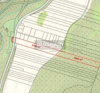Mapa pozemků k bydlení v Dolní Lehotě s lesními částmi.