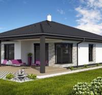 Rodinný dům v Mostě pri Bratislavě s terasou, trávníkem a venkovním posezením.