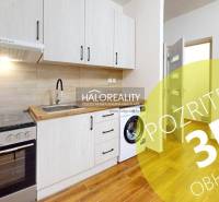 Kuchyňský kout v 1-pokojovém bytě s linkou a podlahou s dřevěným dekorem.