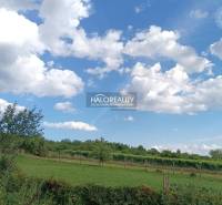 Pozemky - bydlení v Čerhově, zelené louky a modrá obloha s oblaky.