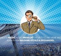 Na ulici Bottova je agent Rivers, hledá klienty na prodej a pronájem, garáže v pozadí.