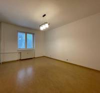 Prázdný pokoj s podlahou s dřevěným dekorem a centrálním osvětlením, 2pokojový byt.