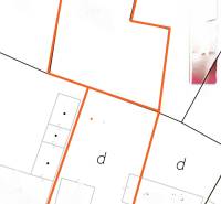 Katastrální mapa rodinného domu v Hajnáčce s vyznačením parcely a okolí.