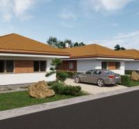 Rodinný dům na ulici Veselé ve Veselém má nízkou střechu a upravenou zahradu.