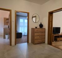 Interiér 3-pokojového bytu s prostornou chodbou, zásuvkami a podlahou s dřevěným dekorem.