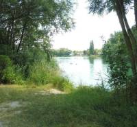 Příroda u vody v Bratislavě - Ružinově, Studené chatě, obklopená stromy a zelení.