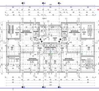 Půdorys rekreačního apartmánu s detaily místností a rozměry.