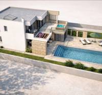 Luxusní vila s bazénem na pozemku v Ljubači, ideální pro bydlení i relaxaci.