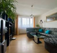 Obývací pokoj s velkou šedou sedačkou, skleněným stolem a podlahou s dřevěným dekorem.