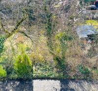 Zahrada s bujnou vegetací a malým přístřeškem na Hviezdoslavově ulici v Michalovcích.