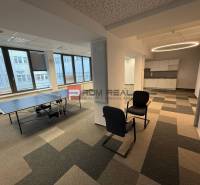 Kanceláře s herním stolem a kuchyňkou, podlaha s dřevěným dekorem, Bratislava - Staré Město.