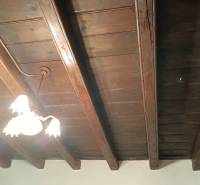 Dřevěný strop s lustrem, Rodinný dům, Salibská, Horné Saliby.