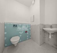 Zařízení toalety ve 4-pokojovém bytě, připravené k dokončení.