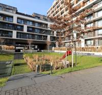 Bytový komplex na ulici Zuzany Chalupové v Bratislavě - Petržalce s upraveným dvorem.