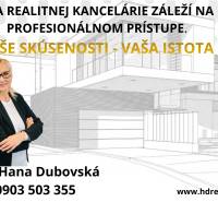 Realitní kancelář s kontaktem na Ing. Hanu Dubovskou a webovou stránkou.