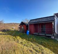 Na Ambrovej ulici v Nitře jsou viditelné skromné dřevěné chatky mezi vinicemi.