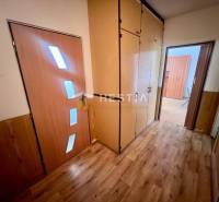 Chodba s vestavěnými skříněmi a dveřmi ve 3pokojovém bytě.