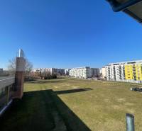 Pohled na sídliště z ulice Vodárenská v Galantě s 1-pokojovými byty a zelení.