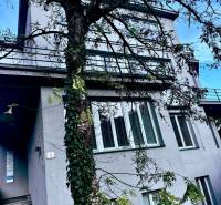 Budova na ulici M.R.Štefánika v Trenčíně, obklopená stromy, nabízí kancelářské prostory.